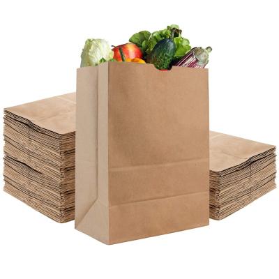 China Custom Recycled Food Grade Kraft Paper Logo Brown White Paper Bags Environmental Friendly Materials Cheap Paper Bags For Food for sale