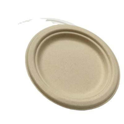 China Go Away Customizable Disposable Three-Grid Disc Paper Plate Sugar Cane Pulp 9 Inch 10 Inch Paper Dinner Dishes for sale