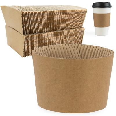 China Manufacturer Custom Printing Disposable Biodegradable Cardboard Kraft Paper Coffee Cup Holder Sleeves for sale