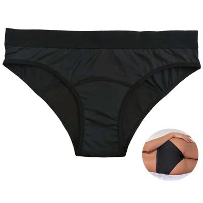 China Hot Selling Four-Layer QUICK-DRY Plus Size Ladies Physiological Pure Cotton Aunt Black Leakproof Panties for sale