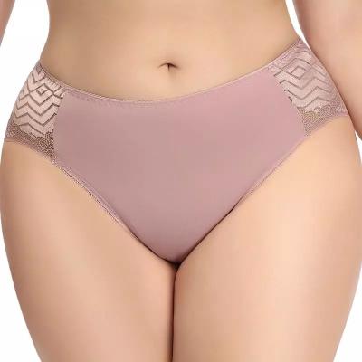 China New Hot Selling Large Size Seamless Anti-coating Women's Sexy Lace Briefs Ladies Briefs Mid Waist Breathable Panties for sale