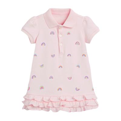 China Breathable Hot Summer New Europe and the United States Solid Color Little Girl Dresses for sale