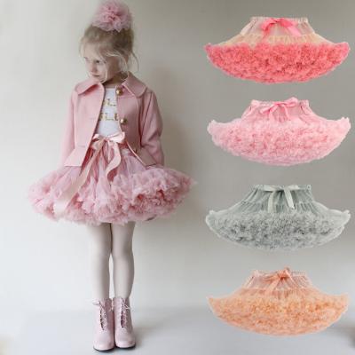 China Popular Dry Cleaning Babies Tulle Tutu Skirt Multi-Layer Fluffy Princess Dress Ballet Dance Skirt Petticoat For Birthday Prom Gift for sale