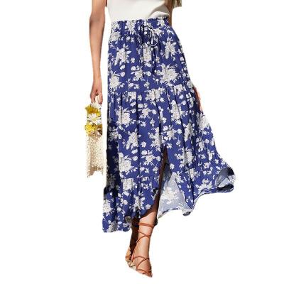 China Breathable Europe And The United States Skirt Long Waist Elastic Printing Half-body Skirt High for sale