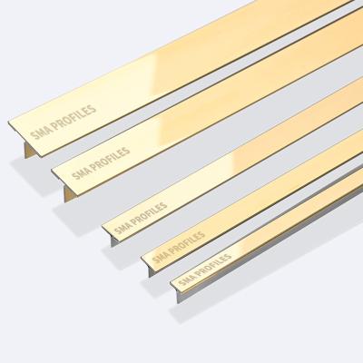 China Modern Decorative SMA Gold Brushed Stainless Steel Strip Metal Corner Wall Tile Profile Trim For Furniture for sale