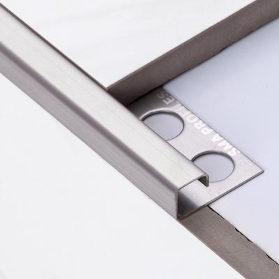 China Modern SMA Metal Tile Strips Tile Corner Trim Stainless Tile Trim For Bathtub Edge for sale