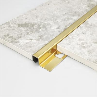 China Modern SMA Porcelain Decor Accessories Gold Square Edge Metal Corner Strip Profile Stainless Steel Tile Wall Edge Trim for sale