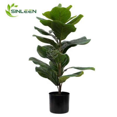 China Eco-friendly Artificial Lyrata Fiddle Leaf Fig Tree Indoor Decoration Ficus Plant for sale