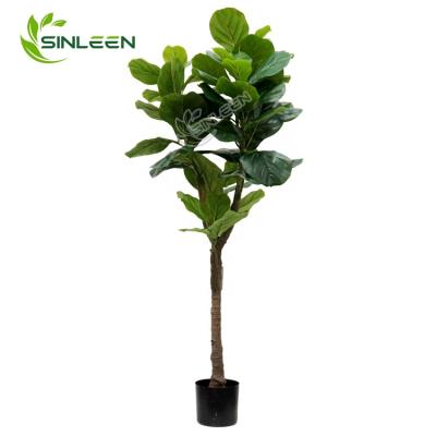 China Plastic Fig Fiddle Leaf Artificial Bonsai Indoor Wholesale Tree Plant Decoration Ficus Lyrata Plant for sale