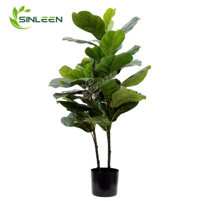 China 2021 Plastic Art Decor Fiddle Leaf Fig Tree Artificial Ficus Lyrata Plant Decor for sale