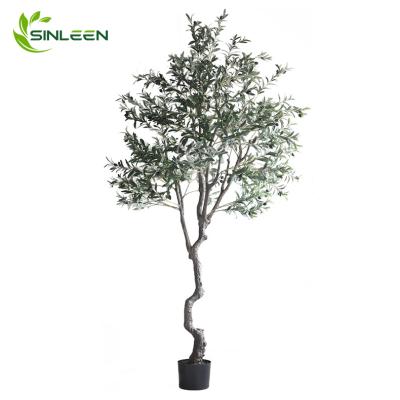 China Art Decor Cheap Artificial Plastic Large Olive Tree For Indoor Artificial Decoration for sale