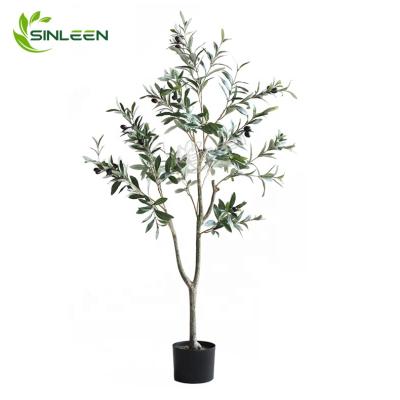 China Faux Indoor Bonsai Plant Decoration Large Artificial Olive Tree Silk Leaf for sale