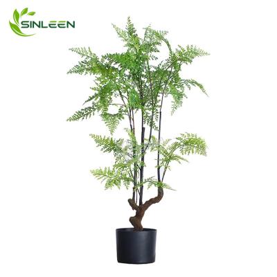 China Tropical Air Fern Leaf Tree With Artificial Boston Pot Home Decor Wholesale Indoor Decoration for sale