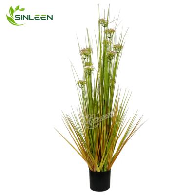 China Home Decor 2020 Chinese High Quality Colorful Artificial Reed Plant Onion Grass in the Pot for sale