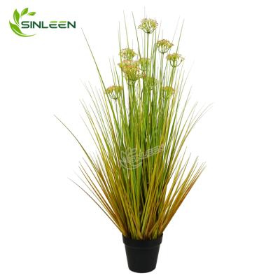 China High Quality Home Decor Garden Decoration Reed Plant Artificial Onion Grass In Pot for sale