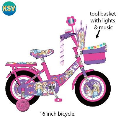 China Hot Selling Girls Flower Princess New Model Steel Multi Color Training Cycle Child's Pink Toys Premium Quality Bike for sale