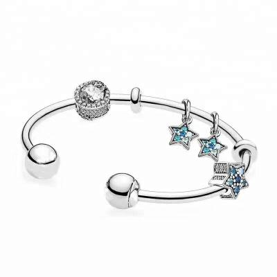 China TRENDY Hot Sale 925 Silver Charms Bracelet With Colorful CZ Setting for sale