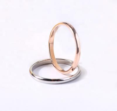 China Simple Design FASHIONABLE Rose Gold Plated Stainless Steel Couple Rings for sale