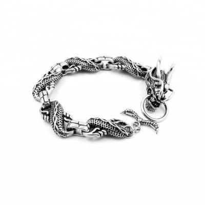 China Trendy Fashion Dragon Head Stainless Steel Bracelet for Men for sale