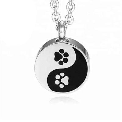 China Cheapest Round Shape Vintage Tai Ji Totem Cremation Pendant For Pets In Stainless Steel for sale