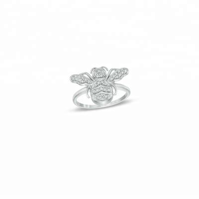 China Special Design CLASSIC Diamond Bumble Bee Ring in Sterling Silver for sale