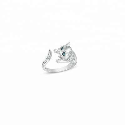 China Beautiful Cat Open Sterling Silver Ring CLASSIC for ladies for sale