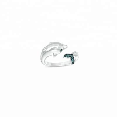 China Beautiful CLASSIC Dolphin Open Ring in Sterling Silver for sale