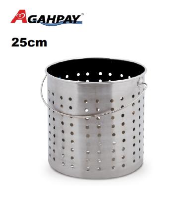 China Multifunctional Stainless Steel Bucket Turkey Style 25cm Slant Sustainably Drained With Handle for sale