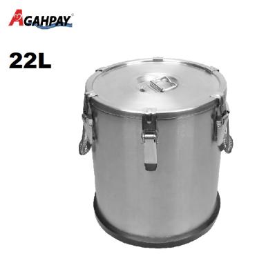 China Strong sealing with black strong bottom 22L silica gel sealing barrel (with black silica gel bottom) stainless steel for liquid storage with foaming inside for sale