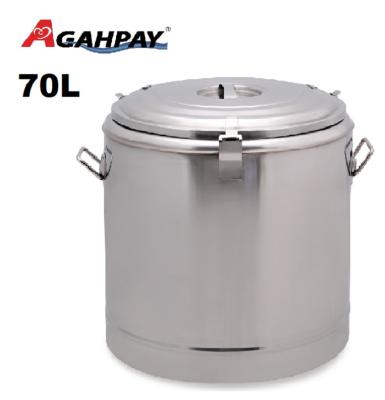 China Food Grade 70L Heat Preservation Rice Barrel Stainless Steel Without Tap For Large Occasions Foaming With Inner Bottom for sale