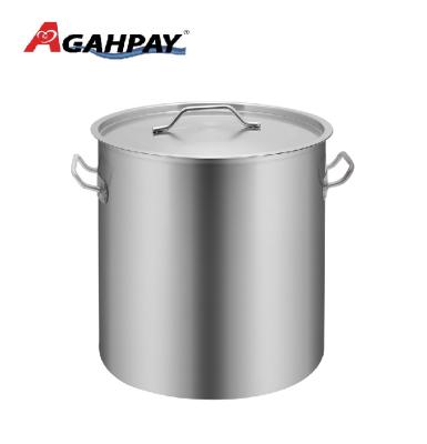 China 225L Stainless Steel Body Stock Tall Stock Pot Soup With Compound Bottom Lid For Induction And Gas Oven for sale