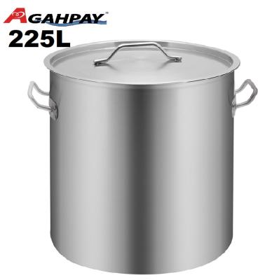 China Sustainable 225L Large Body Soup and Stock Pot with Lid Gas Oven and Induction Cooking Pot with an Opening on Top for sale