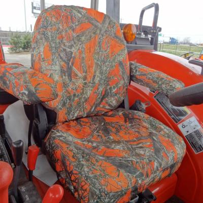 China Waterproof Lawn Mower Tractor Seat Covers, KU02 MC2 Orange For KUBOTA M5040-60/M6040-60/M7040-60/M8540-60/M9540-60 Models In Orange Camouflage for sale