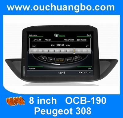 China 8 inch digital car DVD player for Peugeot 308 with can bus in dash auto stereo navigation OCB-C190 for sale