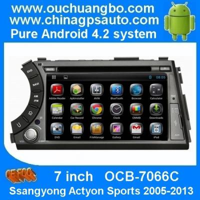 China Ouchuangbo Android 4.2 DVD GPS Navi 3G Wifi Bluetooth TV Radio Stereo Ssangyong Actyon Sports 2005-2013 OCB-7066C for sale