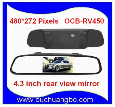 China High resolution 4.3" Color TFT LCD Car Rearview Mirror Monitor 16:9 screen DC 12V for sale