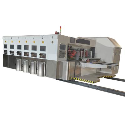 China Automatic Food Corrugated Box 4 Color Printing Slotting Die Cutting Machine for sale