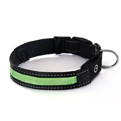 China Best Selling Flashing Leash Nylon Pet Stripe Dog Collar Leather Reflective Lights Products Leash for sale