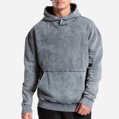 China Anti-wrinkle New Product Explosion Acid Washed Oversized Distressed Heavyweight Blank Hoodies for Men for sale