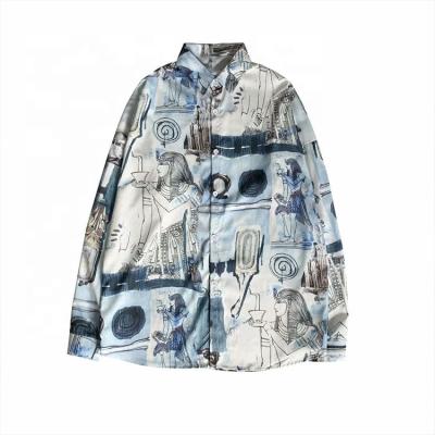 China Anti-pilling High definition print Buttons up Shirt New Fashion Leisure Unisex Men OEM Custom Made High Quality Long Sleeve Shirts for sale