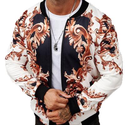 China QUICK DRY New Product Ideas Print Zip Up Jacket Baroque Style Custom Logo Long Sleeve Work Wear Jacket for sale