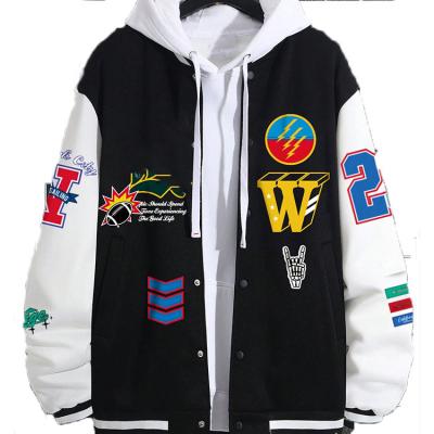 China QUICK DRY New Design Wholesale White Hooded Jacket Fashion Word Custom Pattern Jacket For Men Winter for sale