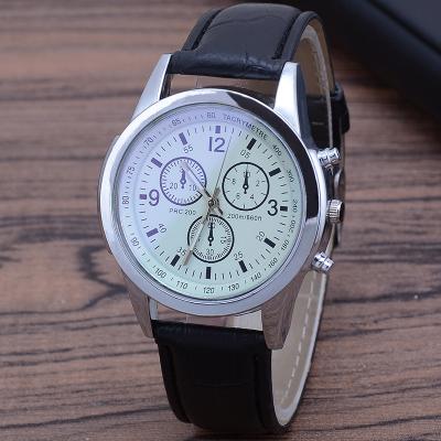 China Luxury Water Resistant Fashion Brand PU Leather Watches Mens Sports Synchronize Quartz Analog Wristwatches for sale