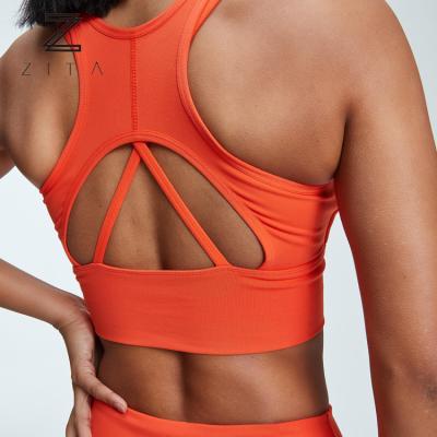 China Breathable High Impact Cross Back Active Fitness Workout Wear Custom Padded Sports Yoga Bra for sale