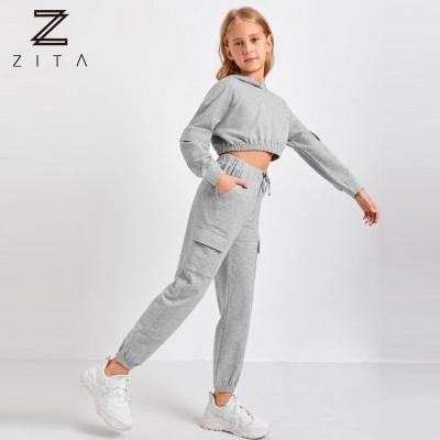 China QUICK DRY Custom Logo Girls Sporty Cotton Fleece Family Wear Tracksuit for sale