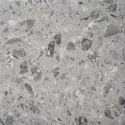 China Rustic Gray Color Rectified Marble Porcelanato 60x60 Flooring Tiles Kitchen Tiles Edge 600x600 Mm Terrazzo Tiles Modern Full Body Porcelain for sale