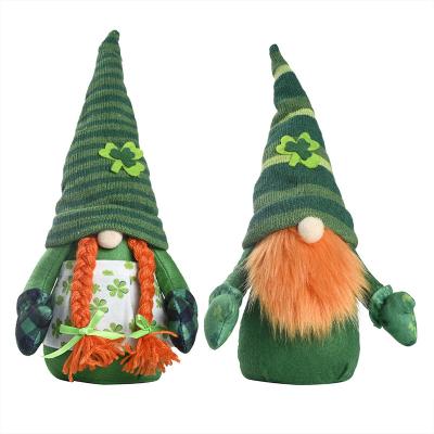 China Festival Decoration St Patrick's Day Decorations Irish Day Doll Faceless Doll Knitted Hat Green Gnome Decoration for sale