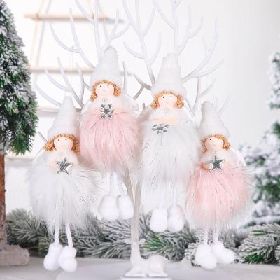 China Christmas Tree Decoration Plush Christmas Tree Hanging Gift New Product Girl Handmade Angel Gift for sale