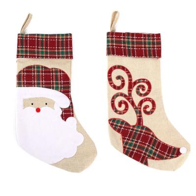 China Wholesale Custom Fleece Christmas Stocking Gifts Festival Decoration Red Christmas Stocking Decors for sale