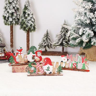 China 2022 Newest Design Wood And Snow Christmas Colorful Wooden Painting Christmas Ornament for sale